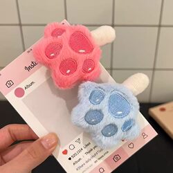 Cute Zootopia-Themed Claw Ice Cream Hairpin Plush Cat Paw Cartoon Girl Side Bangs Hair Clip Hair Accessory