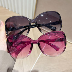 Fox Large-Frame Sunglasses for Women, Fashionable and Slimming, Sun Protection, High-End, Trendy, and Elegant