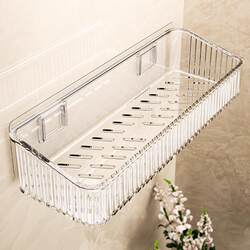Makeup Room Storage Rack, Bathroom Toilet Washroom No-Drill Wall-Mounted Washstand Wall Cosmetics Storage Shelf