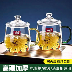 Green Apple Water Cup, High Temperature Resistant Tea Cup, High Borosilicate Glass Cup, Large Capacity Drinking Cup, Women's Coffee Cup with Lid