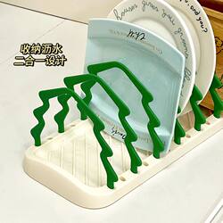 Pet bowl rack bd bowl rack drain flying saucer binaural pan display storage rack partition cat dog bowl rack