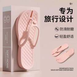 Travel Foldable Slippers, a Must-Have for Business Trips, Disposable Hotel Non-Slip Portable Sandals for Men, Soft-Soled for Travel