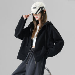 Short Sweatshirt for Petite Women, 2026 New Spring/Summer Thin Top, Korean Style Loose Cardigan with Hood