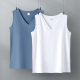 White sleeveless T -shirt female loose Korean version of cotton large size split V -neck top wearing unreasonable vests in summer new models
