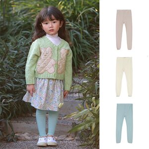 
Early autumn amber's same Lenzing Tencel Korean style baby girl's soft elastic curling leggings and trousers