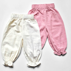 Customized 25pippi spring and summer new super soft combed cotton comfortable and breathable girls and baby gauze anti-mosquito pants