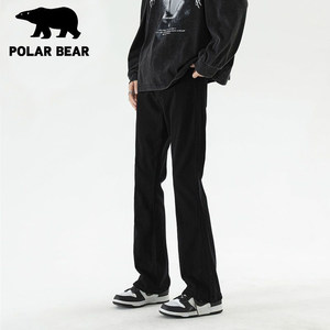 Polar Bear Polar Bear Micro Fan Men's Spring Autumn American Vibe Jeans Retro high street straight trousers
