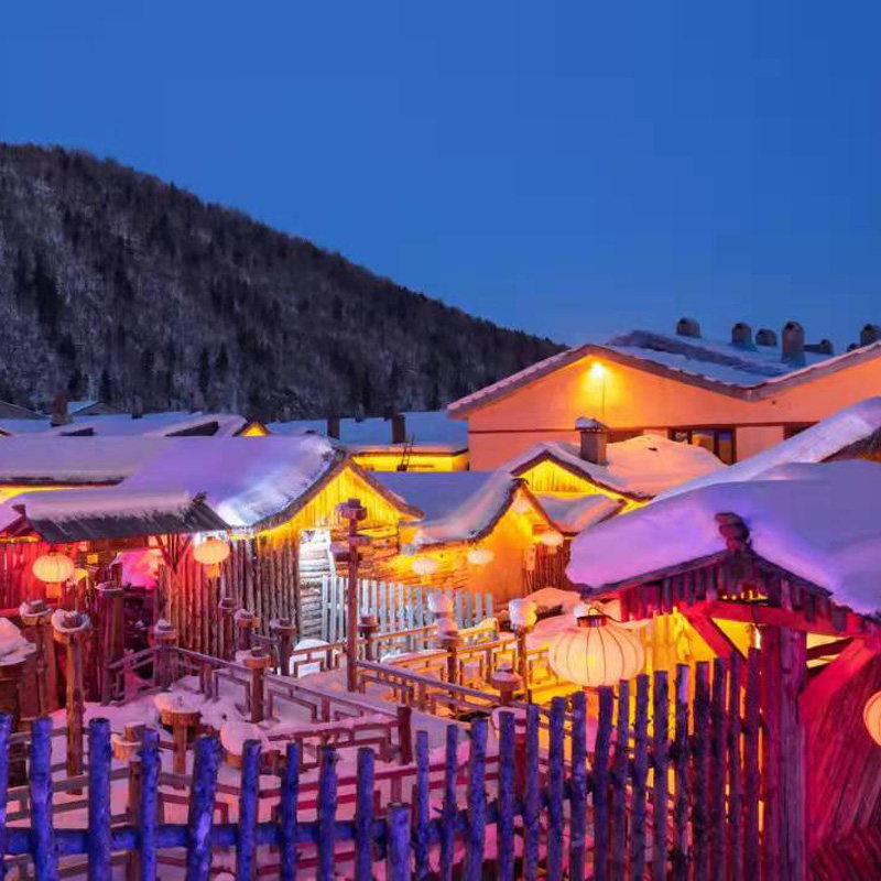 东北玩雪7日游小团哈尔滨雪乡长白山北景区延吉吉林雾凇万科滑雪