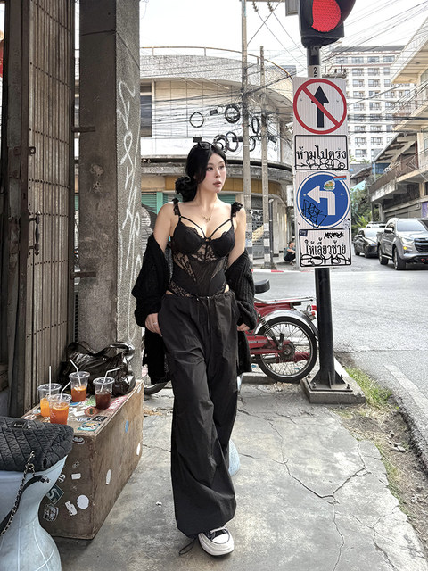 Kurosawa Kyoki work pants 2025 spring new style slightly fat large size high waist slim loose sports casual pants for women
