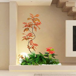 Internet-Famous Style Artificial Green Plant Landscaping Combination Indoor Tropical Fake Plant Landscape Staircase Corner Decoration Artificial Fake Tree