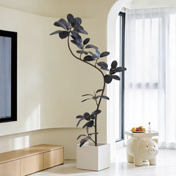 Artificial Plant Black Diamond for Indoor Living Room, High-End Luxury Fake Green Plant Decoration, Floor-Standing Potted Plant, Simulated Fake Tree