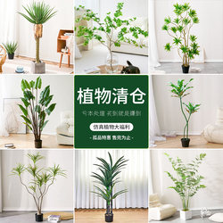 Clearance Sale of High-End Luxury Decorative Artificial Green Plants, Large Living Room High-Quality Simulated Indoor Floor-Standing Potted Fake Trees