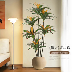Simulated Green Plant Red Iron Tree Indoor Living Room High-End Light Luxury Potted Plant Floor-Standing Ornament Decoration High-End Artificial Plant