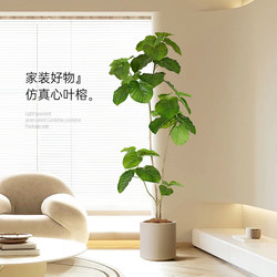 Wabi-Sabi Style Internet-Famous Large Artificial Plant Indoor Floor-Standing Decorative Potted Plant Heartleaf Banyan Tree Imitation Fake Green Plant Ornament Tree
