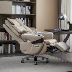 Genuine Leather Smart Electric Business Executive Chair Office Chair Computer Chair Massage Ventilation Executive Chair Reclining Nap Chair