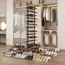 Pull-Out Shoe Rack, Multi-Layer Aluminum Alloy Rotating Side-Pull Shoe Rack, Push-Pull Large-Capacity Hardware Cabinet Storage Shoe Rack