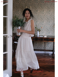 Maymaroon "starry Stars" Resurrection Model/cotton French Romantic Temperament Lace All-match White Skirt
