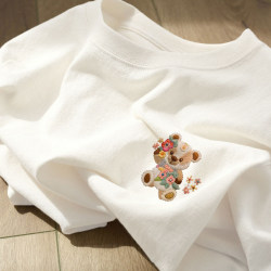 Red Panda New Chinese Style Pure Cotton 2025 New Short-Sleeved T-Shirt for Women, Summer Long-Sleeved Inner Layer Base Shirt, Stylish Top