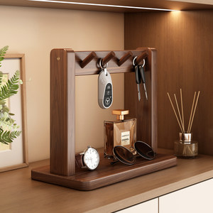 
Key storage shelf, porch storage rack, entrance door solid wood hanging rack, sundry watch, perfume, glasses display rack