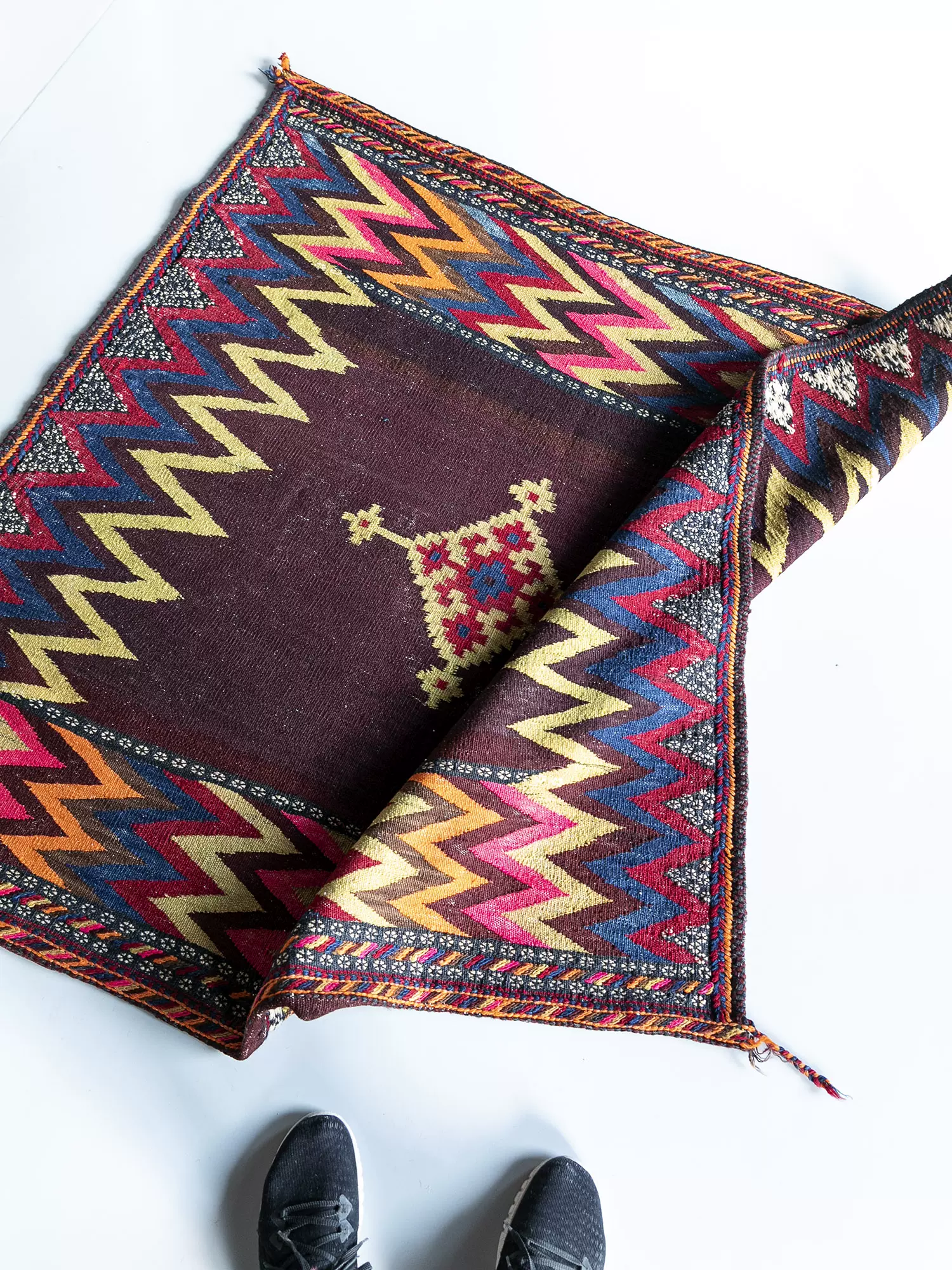 136x130 zamani™1940年代高端收藏级别手工kilim基里姆地毯挂毯