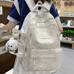 Japanese Imported Schoolbags for Junior High School Girls 2025 New Spine-Protecting Bear Backpack High School Large-Capacity Burden-Reducing Backpack