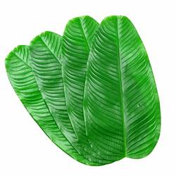 Simulated Plastic Banana Leaves for Fruit and Vegetable Display in Fruit Shops, Restaurant Food Display, Plate Base, Green Leaf Mat, Washable