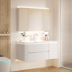 Bathroom Cabinet with Integrated Ceramic Basin, Washbasin Cabinet, Sink Cabinet Combination, Bathroom Vanity