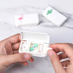 Portable Health Mini Three-Compartment Pill Box for Morning and Evening Use, Individually Packaged, Ultra-Small and Ultra-Thin for On-The-Go Use