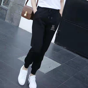 Pure cotton sports pants female casual pants new loose, thin, all -matte Harun pants thickened plus pants female long pants

