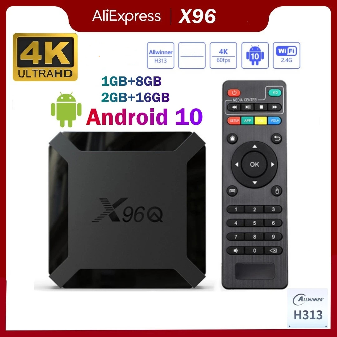  X96Q TV ڽ ȵ̵ 10 ALLWINNER H313 4K Ʈ TVBOX WI-FI-