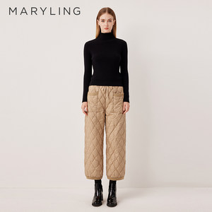 
MARYLING 2025 winter new product waist straight diamond quilted down pants A1FHW59020