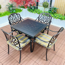 Cast Aluminum Outdoor Tables and Chairs Waterproof Outdoor Courtyard Villa Balcony Open-Air Park Outdoor Furniture Leisure Table and Chair Set