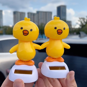 Solar swaying small cute chicken car ornaments electric car interior and exterior decoration roof and tail trunk ornaments decoration