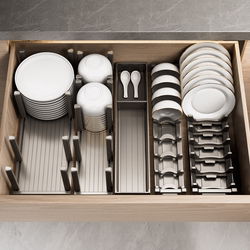 Drawer Built-In Dish Rack Kitchen Dish Storage Rack Cabinet Divider Chopstick Cutlery Box Cabinet Dish Storage Rack