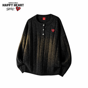 
Charles Heart Sweater Men's 2026 New Boys Autumn and Winter Pullover Sweater Couple's Knitted Sweater Top