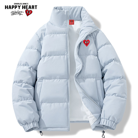 
Charles Peach Heart Autumn and Winter Stand Collar Bread Cotton Clothes Thickened Warm Couple Cotton Clothes Men and Women's Cotton Clothes
