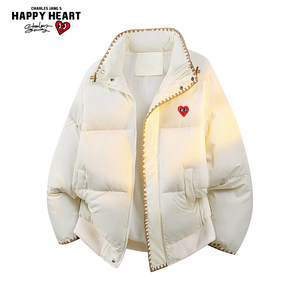 
Charles Heart American Triangle Lace Cotton Clothes for Men and Women Winter New Thickened Stand Collar Couple Cotton Jackets