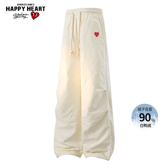 
Charles peach heart soft shell assault down pants for men and women winter thickened and warm outer wear pleated paratrooper ski pants