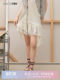 wana try creamy white hem asymmetric wandering lace skirt 2025 spring new women's skirt