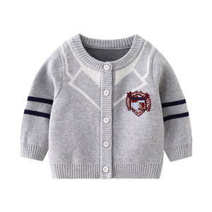
Baby knitted jacket spring and autumn thickened children's cotton sweater cardigan boys and girls knitted sweater tops sweater
