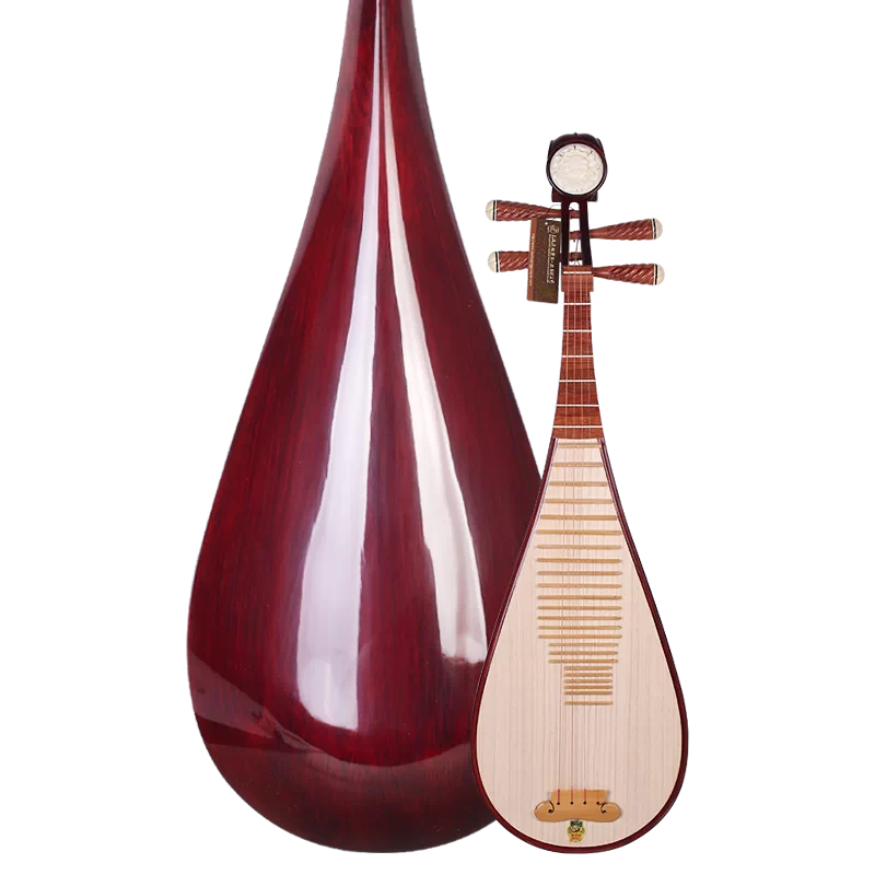 【慎】中国美術 上海民族楽器 弦楽器 敦煌牌紅木琵琶 古玩 D2XB