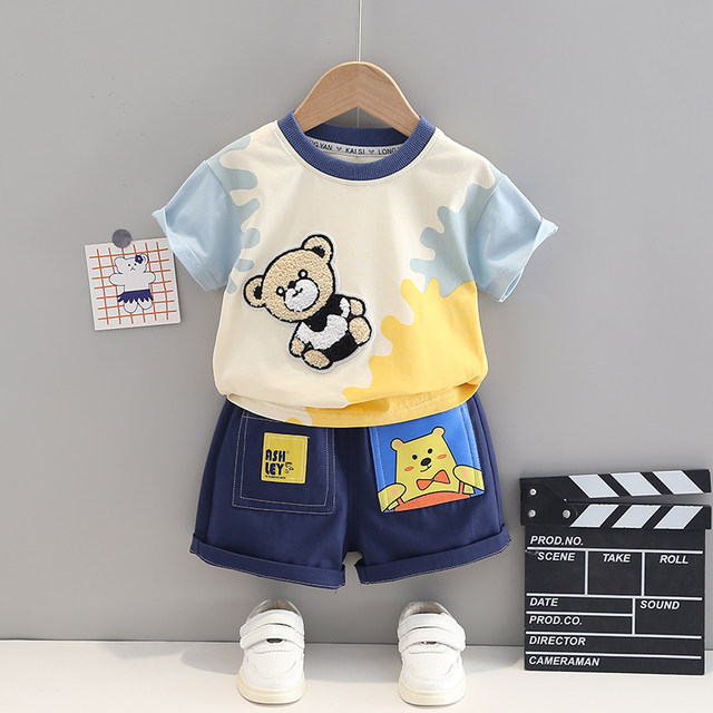 Boys summer suit children's clothing children's handsome little boy ...