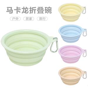 Pet dog folding bowl dog basin out of the portable dog bowl food pot outdoor drinking water bowl drink water silicone dog food basin