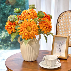 Teddy Sunflower Artificial Flower Arrangement High-End Flower Living Room Dining Table Decoration Floral Arrangement Sunflower Bouquet