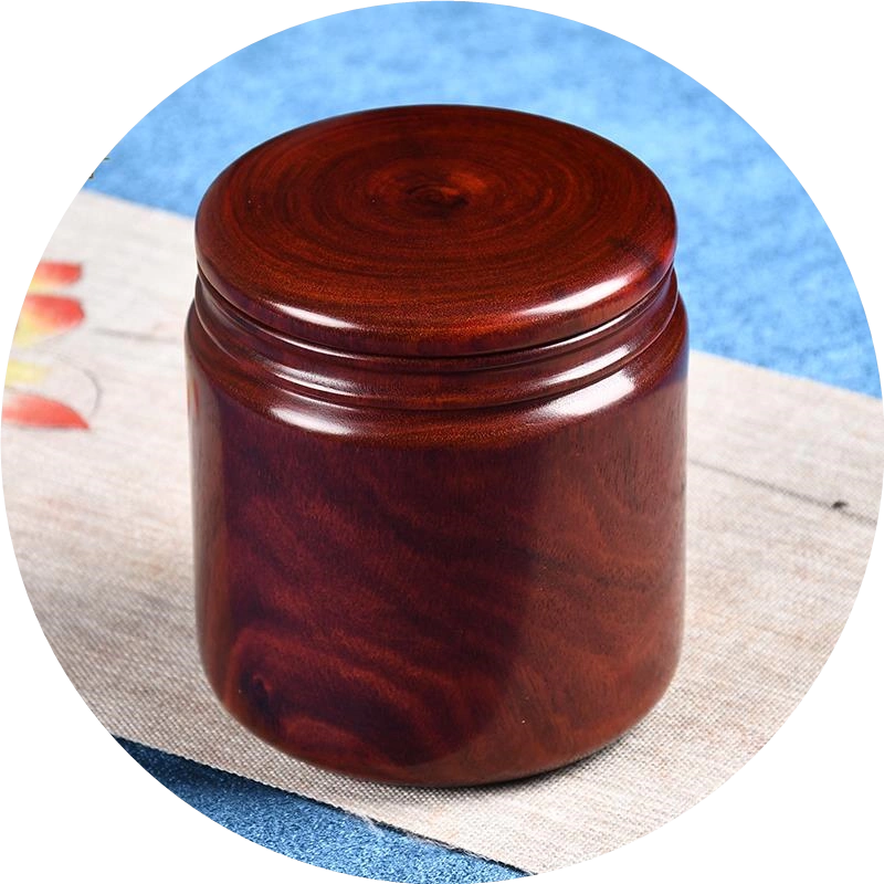 小叶紫檀茶叶罐中式复古精品高档实木储存罐红茶绿茶存茶罐密封罐 