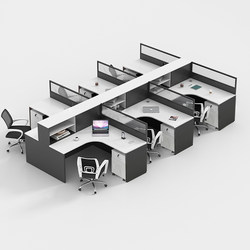 Staff Desk Simple Modern 4/6 Person Workstation Desk Screen Booth Office Desk and Chair Combination Office Furniture