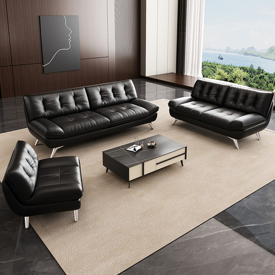 
Office leather sofa reception room reception room business negotiation rest area simple modern Italian coffee table multi-combination