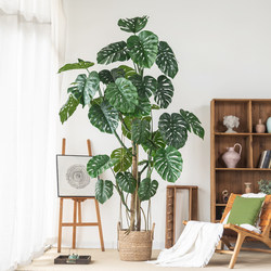 Nordic Style Artificial Plants, Bionic Green Plant Potted Ornaments, Traveler's Banana, Monstera, Indoor Living Room Floor-Standing Fake Tree