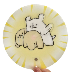 Summer Usachi Hand Fan, Student Swing Fan, Cute Cartoon Fun Round Fan, Portable Puppy Patting Fan