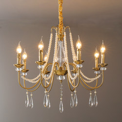 Light Luxury Crystal Chandelier 2023 New French-Style Living Room Lamp Retro Simple Creative Elegant American-Style Bedroom Dining Room